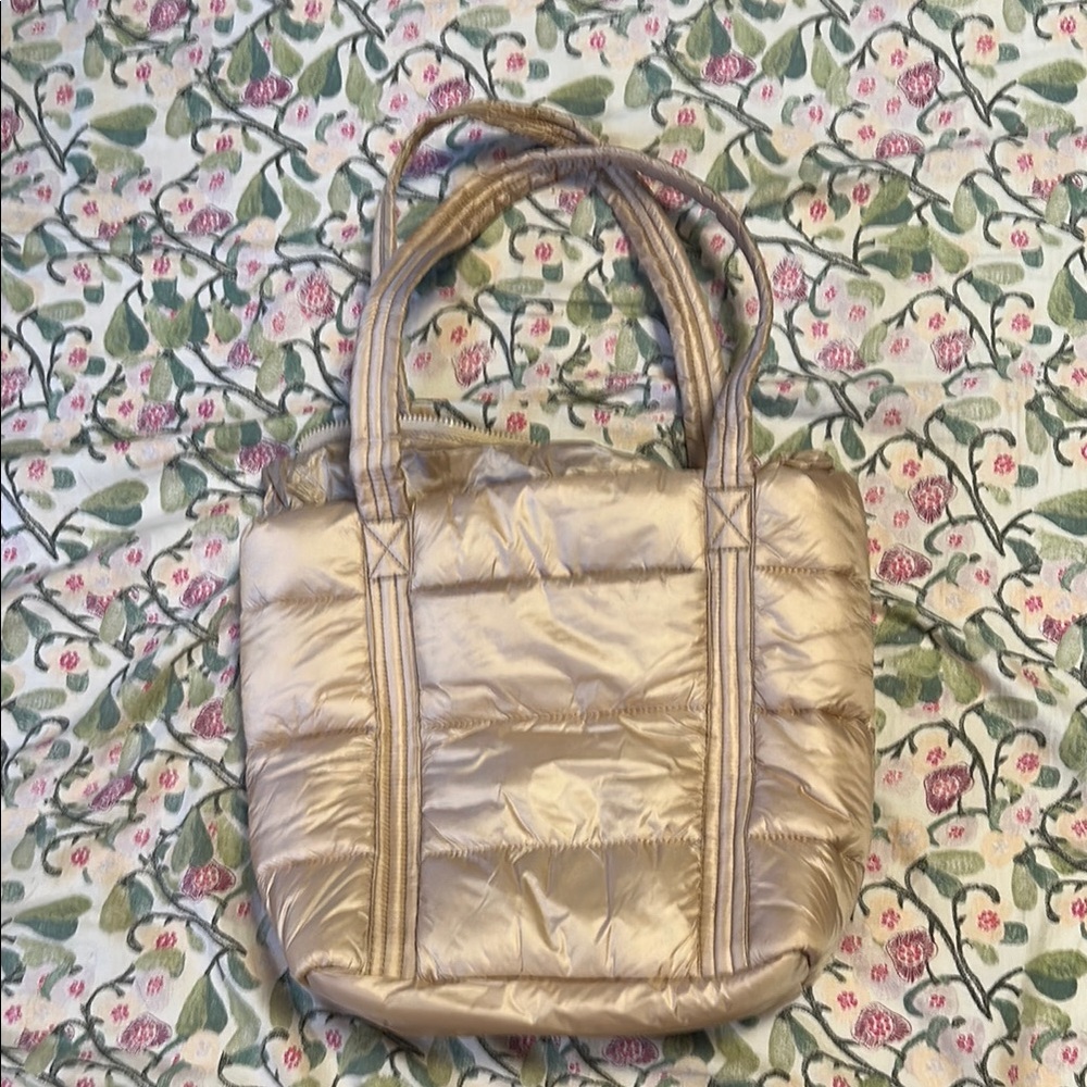 Rose Gold Quilted Tote Bag